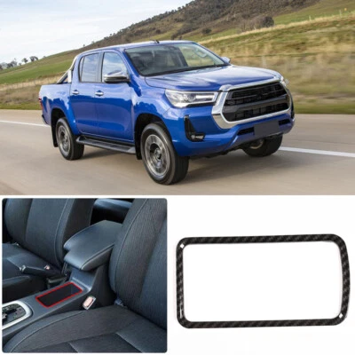 Carbon Fiber Gear Storage Box Cover Decorative Trim For Toyota Hilux 2015-2021 - image 1 of 4