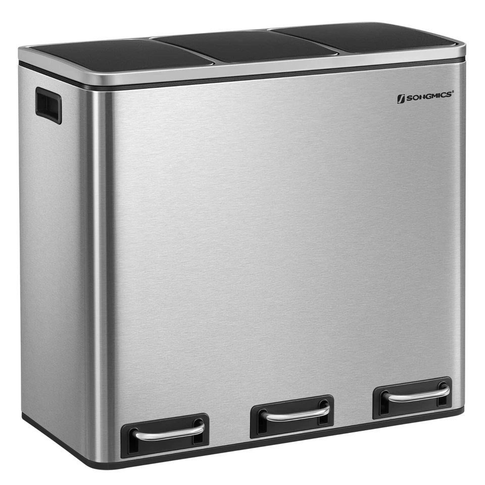 Mülleimer Abfalleimer mit 3 Fächern Treteimer Mülltrennsystem 3 x 18L LTB54NL - Bild 1 von 4