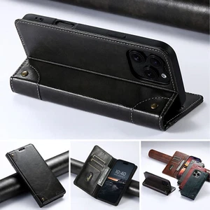 For iPhone 16 Pro Max|Plus|Pro 16e PU Leather Flip Kickstand Wallet Phone Case - Picture 1 of 50
