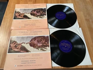Beethoven choral symphony Philharmonia Karajan 2 Lp Columbia blue gold - Picture 1 of 8