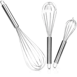 3-teiliges Schneebesen Set - Handschneebesen aus Edelstahl - Rührbesen - Bild 1 von 1