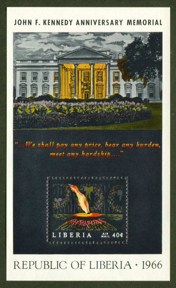 Liberia Scott# C175, 1966 John F. Kennedy Memorial S/S, VF MNH, No Faults - Image 1 of 1
