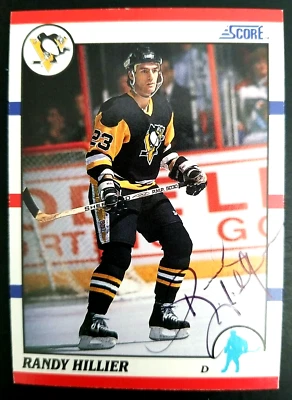 Randy Hillier Pittsburgh Penguins 1990 Score #76 Autographed Hockey Card  - Image 1 of 2