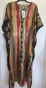 winlar long kaftan women satin dress one size Multi Colors - Picture 1 of 4