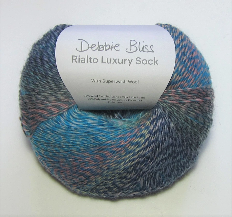100 gm ball of Debbie Bliss RIALTO LUXURY SOCK knitting yarn Color #22 SOUNDWAVE - Image 1 of 1