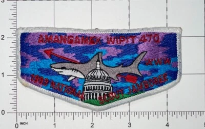BSA OA Lodge 470 Amangamek-Wipit Jamboree 1993 Flap Patch Iron-On Used YZ4 - Image 1 of 2
