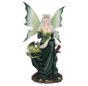 Giada Green Fairy & Dragon Figurine Gothic Fantasy Decor Nemesis Now 49.5cm - Picture 1 of 7