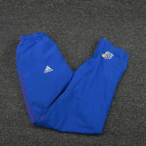 Vtg Kansas Jayhawks Adidas Windbreaker Pants Adult Small Blue Football Mens Cover