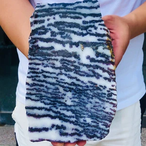 5.53lb Natural Purple Zebra Stone Lapidary Rough slab display collectibles - Picture 1 of 16