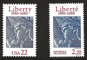 Stati Uniti/Francia, #2224/2014 Statua della Libertà USA/Francia emissione congiunta, 1986, MNH - Foto 1 di 1