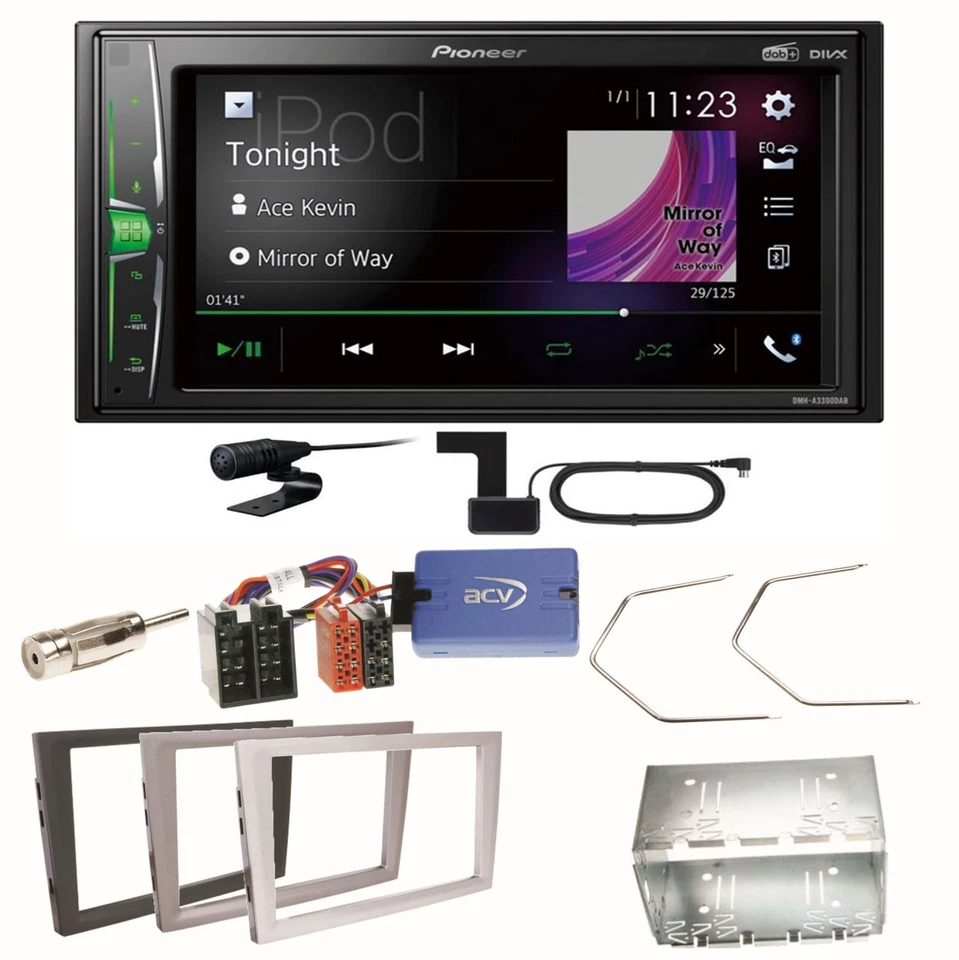Pioneer DMH-A3300DAB Bluetooth Einbauset für Opel Omega B Meriva A Agila Vivaro - Bild 1 von 1