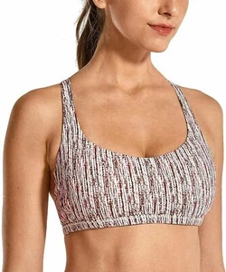 CRZ YOGA Women's Yoga Sports Bra Strappy Back Padded Low Impact Workout - MEDIUM - Picture 1 of 4