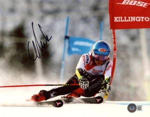 MIKAELA SHIFFRIN SIGNIERT 8x10 FOTO ALPIN SKIRENNFAHRER OLYMPIADE ZIEGE BECKETT BAS - Bild 1 von 2