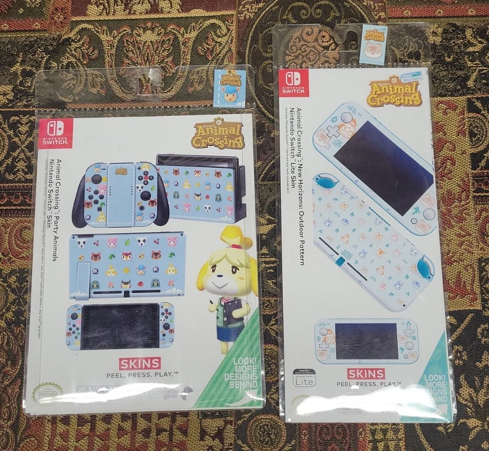 Animal Crossing Party Animals Blue Nintendo Switch Skin Console Dock Joy Con