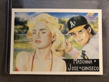 Jose Canseco (A's) & Madonna 1991 Cardboard Dreams Art Oddball Card #5 Type A