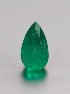 2,81 Karat 12,9 x 7,6 mm grün natürlich lose kolumbianische Smaragd-Birnenschliff - Bild 1 von 10