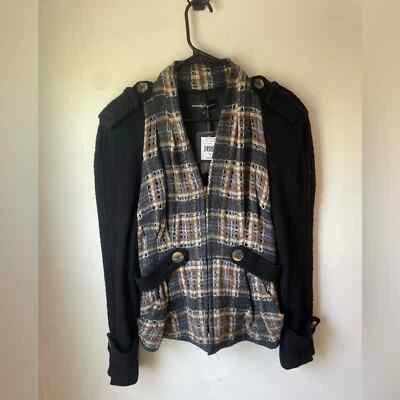 NANETTE LEPORE NWT Plaid Black Brown Blazer Jacket Top Size 6 - Image 1 of 4