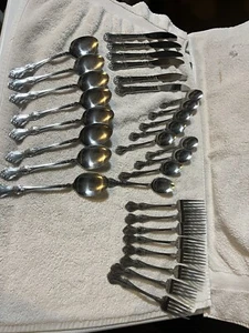 38 Pcs Embassy Classic Stainless Flatware Valhalla Japan MCM Knives Forks Spoons - Picture 1 of 15