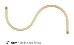 NUEVO-ANTIGUO STOCK 9-1/4" DOBLADO "S" en forma de LATÓN CRUDO BRAZO ARAÑA-PIEZA LÁMPARA - Imagen 1 de 8