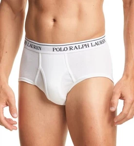 Polo Ralph Lauren Med Mid-Rise White Briefs 2-Pack Size  Big & Tall 50 - Picture 1 of 6