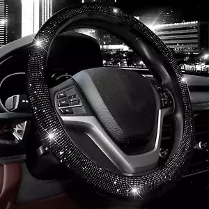 Steering Wheel Cover for Women Men Bling Bling Crystal Diamond Sparkling Car SUV - Picture 1 of 12