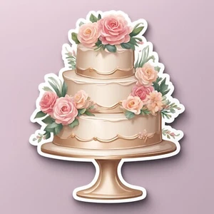 Wedding Cake 2 Sticker3”x2.5” - Picture 1 of 1