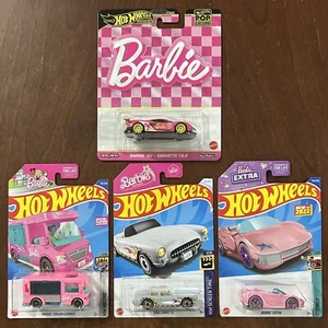 Hot Wheels BARBIE 1956 Corvette C8.R 65th Premium Car Extra Camper - Lot Of 4 - Picture 1 of 6