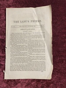 LOTE DE PAPEL ANTIGUO 3 páginas revista THE LADY’S FRIEND diario basura efímero 1866 - Imagen 1 de 6