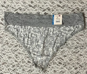 Secret Treasures Gray Thong Panties Rayon And Lace Size 3XL - Picture 1 of 10