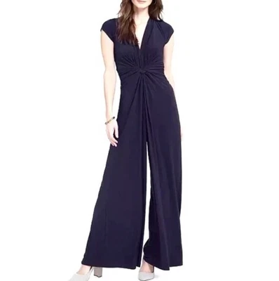 Vestido Vince Camuto Mono Grande Azul Torcido Frontal Sumergimiento Acampanado Evento Vacacional Foto 1 de 4