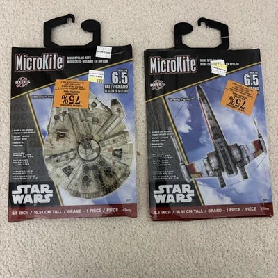 Star Wars Millennium Falcon X-wing Lote MINI Mylar Kite 6.5" NUEVO MicroKite   Foto 1 de 4