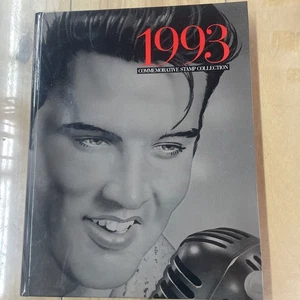 1993 Commemorative Stamp Collection Book Elvis Cover Sealed Stamp Pkt - Picture 1 of 3