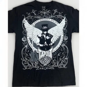 Vintage Y2K TAPOUT Charles Lewis Jr "MASK" Believe T-Shirt Herren Medium / M schwarz - Bild 1 von 4