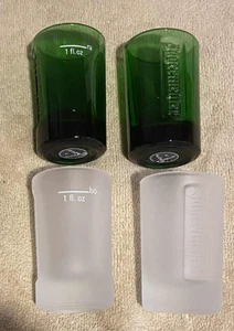 BRANDNEU MENGE (4) JÄGERMEISTER 1 OZ SCHNAPSGLÄSER EXTRA DICK GRÜN + FROSTED - Bild 1 von 3