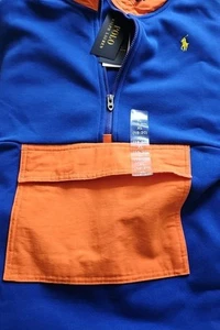 Polo Ralph Lauren Track Jacket Full Zip-Up Youth XL (18-20) Orange & Blue NEW - Picture 1 of 11