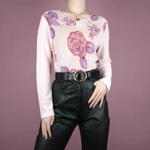 VINTAGE 90s y2k 2000s Retro cute pink pastel purple Blouse Shirt Top small 10 - Picture 1 of 9