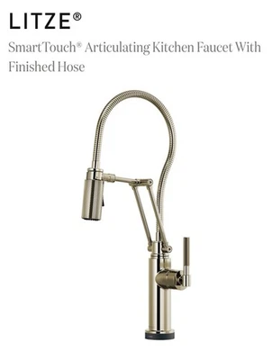 Brizo 64143LF-PN Litze SmartTouch 铰接拉下水龙头抛光镍 — 第 1/2 张图片