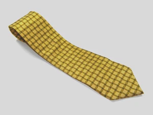 Men's VAN HEUSEN SILK NECKTIE Tie GOLD YELLOW BEIGE MADE IN COSTA RICA - Picture 1 of 2