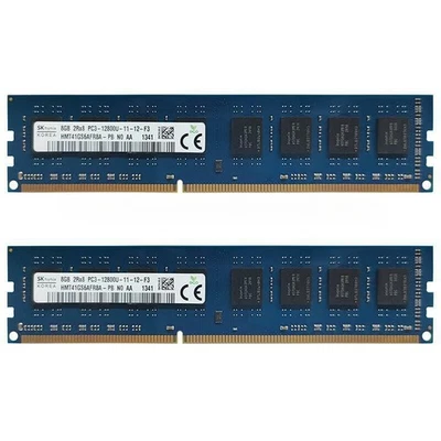 Hynix DDR3 16GB 2x8GB 2RX8 RAM Memory PC3-12800U 1600MHz Desktop 240pin Non-ECC - Image 1 of 4