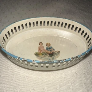 Brotkorb Obstkorb Obstschale Metall Küche Kochen alt Puppenstube Weihnachten - Bild 1 von 6