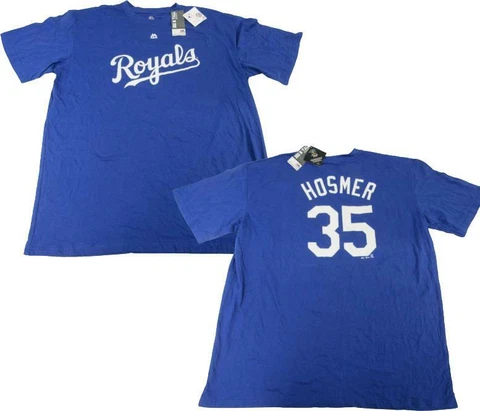 Kansas City Royals #35 Eric Hosmer Mens Sizes 3XL-4XL-5XL-Tall Majestic Shirt Cover