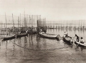 1925 Vintage CANADA Commercial Fishing NOVA SCOTIA Boat Nautical Photo Gravure - Picture 1 of 1