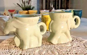 "FRANKOMA POTTERY" political mugs, Elephant & Donkey, circa 2002 - Picture 1 of 3