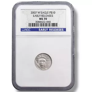 Certified 2007-W U.S. $10 1/10oz American Eagle platinum coin - Picture 1 of 2