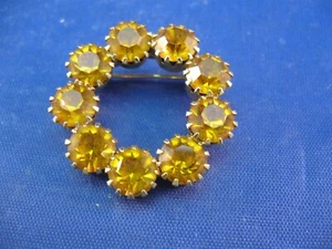 VINTAGE KREISSTIFT MIT RINGELFARBENEN STEINEN IN GOLDTONEINSTELLUNG - Bild 1 von 3