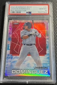 2021 Jasson Dominguez Yankees 9/10 Bowmans Best Red Refractor Card #41 - Picture 1 of 3