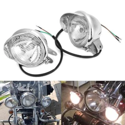 2x Headlight Spot Fog Light For Honda VTX 1800 TYPE C R S N RETRO VT750 US - Image 1 of 4