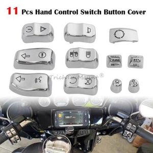 Chrome Hand Control Switch Housing Button Caps for Harley Road Glide FLTRX 15-22 - Bild 1 von 18