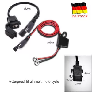 12V Motorrad Ladegerät SAE zu USB Adapter Stecker Kabel Wasserdicht Für Handy DE - Bild 1 von 16