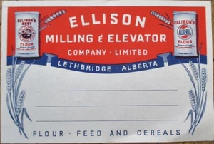 Ellison Milling and Elevator 1940s Flour Label, Lethbridge, Alberta, Canada - Picture 1 of 1
